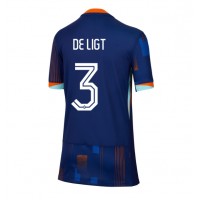 Camiseta Países Bajos Matthijs de Ligt #3 Segunda Equipación Replica Eurocopa 2024 para mujer mangas cortas